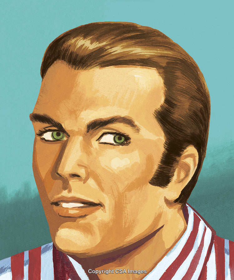 Stylized Portrait of a Handsome Man with Retro Artistic Style