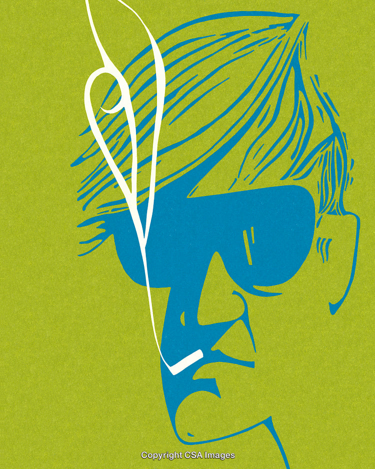 Minimalist Portrait of a Stylish Individual With Sunglasses and Cigarette