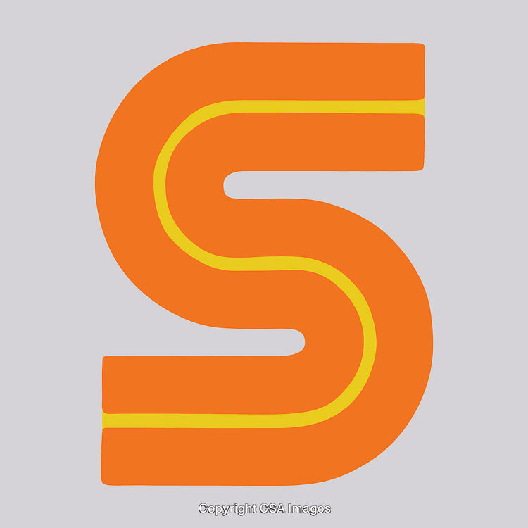 Bold Orange Letter S Design on Light Background