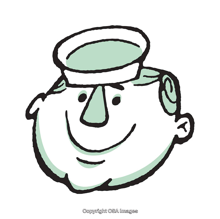 Charming Retro Cartoon Sailor Character with a Cheerful Expression