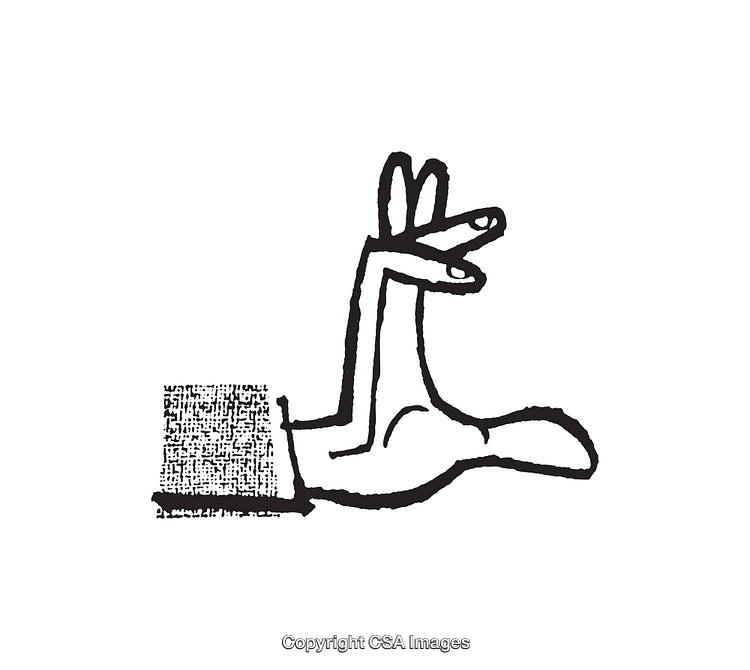 Creative Black And White Hand Shadow Puppet Illustration