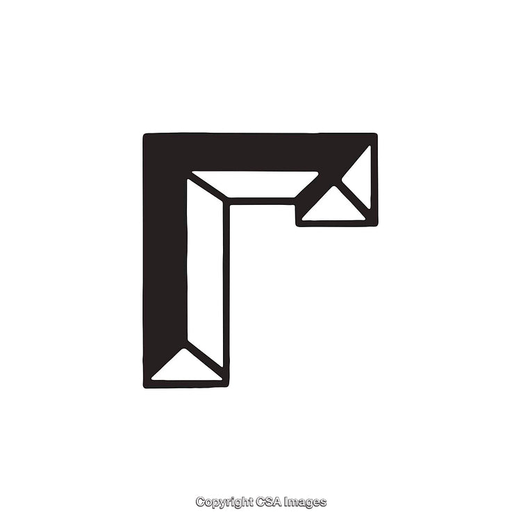 Minimalist Black and White Greek Gamma Symbol Design with Geometric Structure