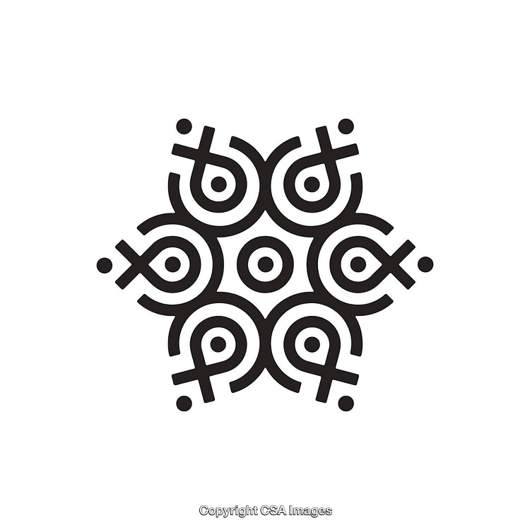 Geometric Black and White Design with Symmetrical Patterns