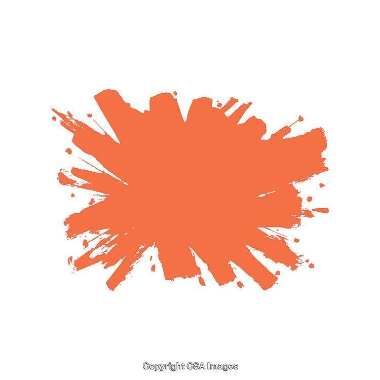 Orange Ink Splash on White Background Representing Creativity and Design Concepts