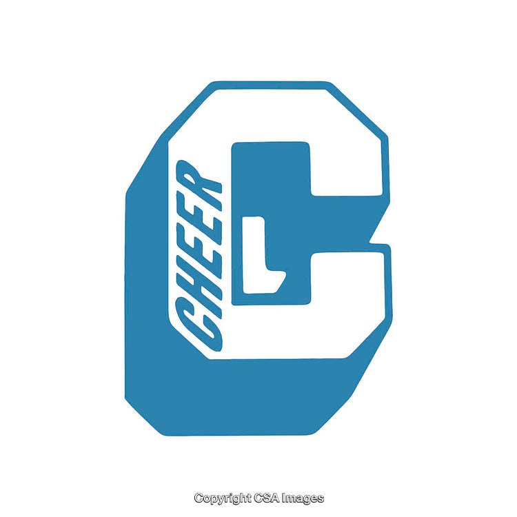 Bold Graphic of a Cheerleading Letter in Blue Tones