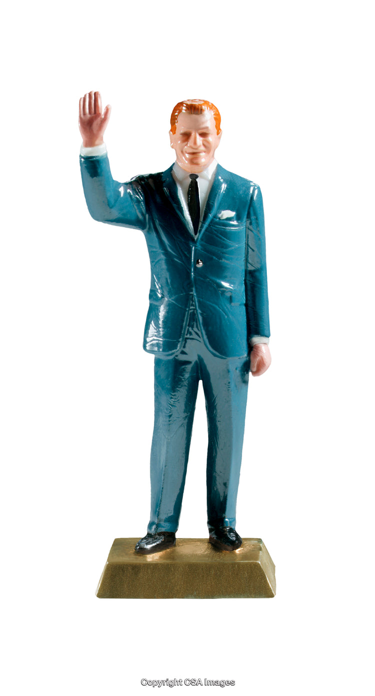 Vintage Figurine of a Businessman Standing and Waving in a Suit