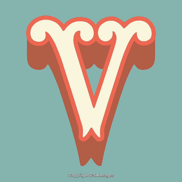 Elegant Artistic Representation of the Letter 'V' in Stylized Design