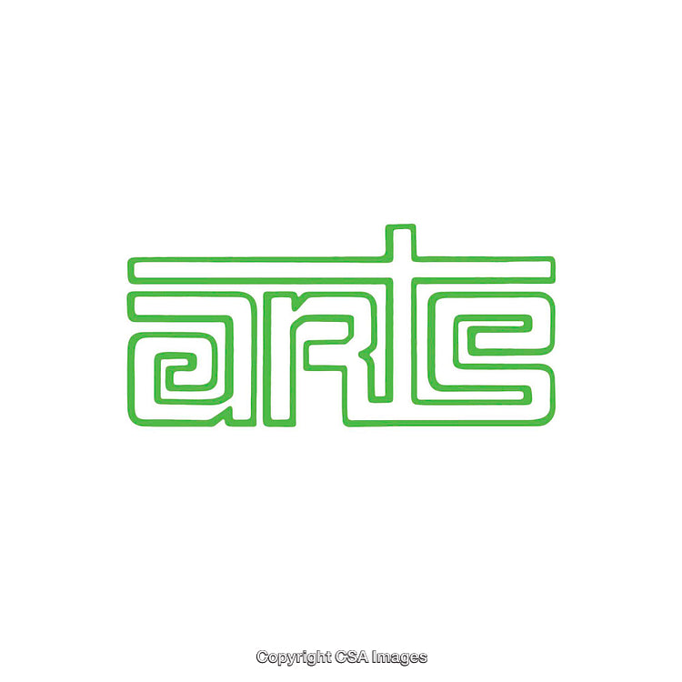 Creative Green Arts Text Design with Stylized Typography