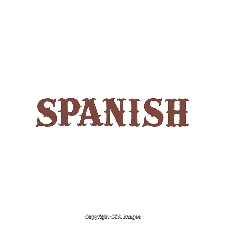 Bold Typography of the Word 'Spanish' in Vintage Style