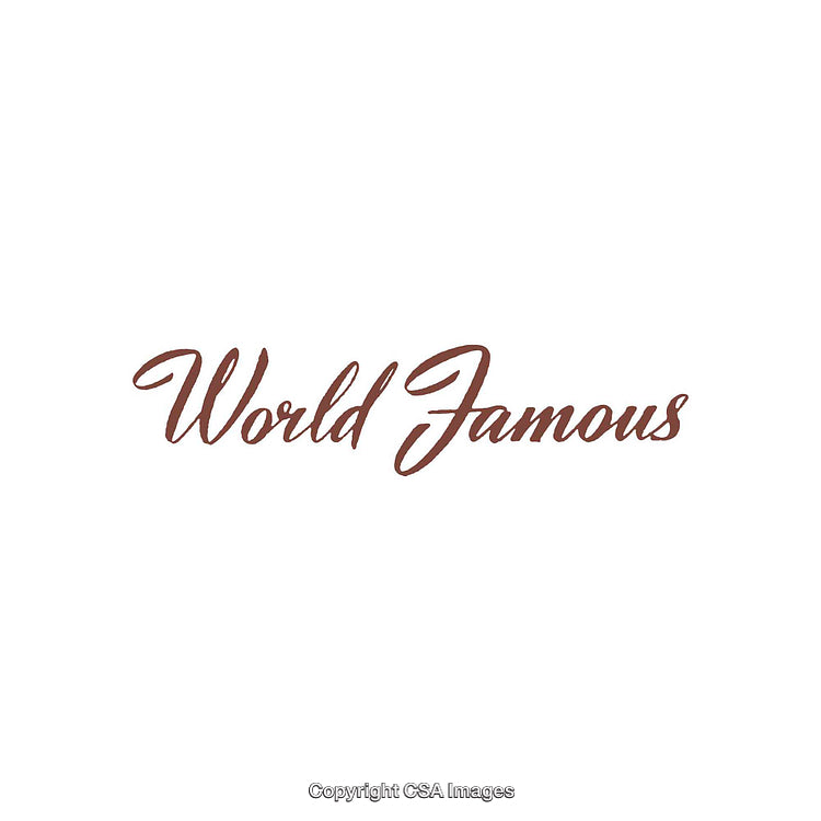 Elegant Calligraphy Text with "World Famous" on Clean White Background