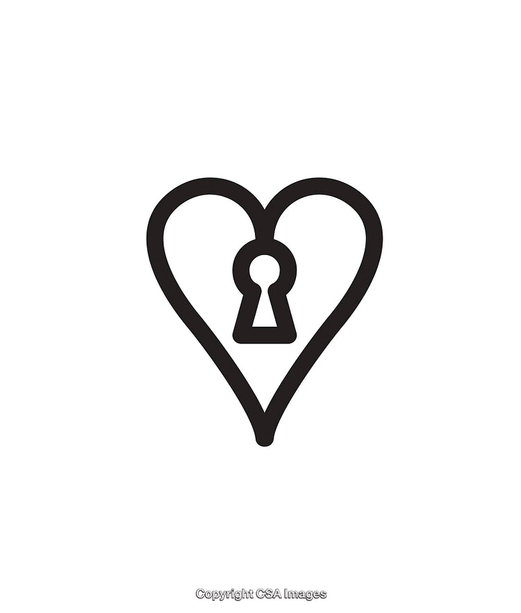 Heart With Keyhole Icon Symbolizing Love and Secure Emotions