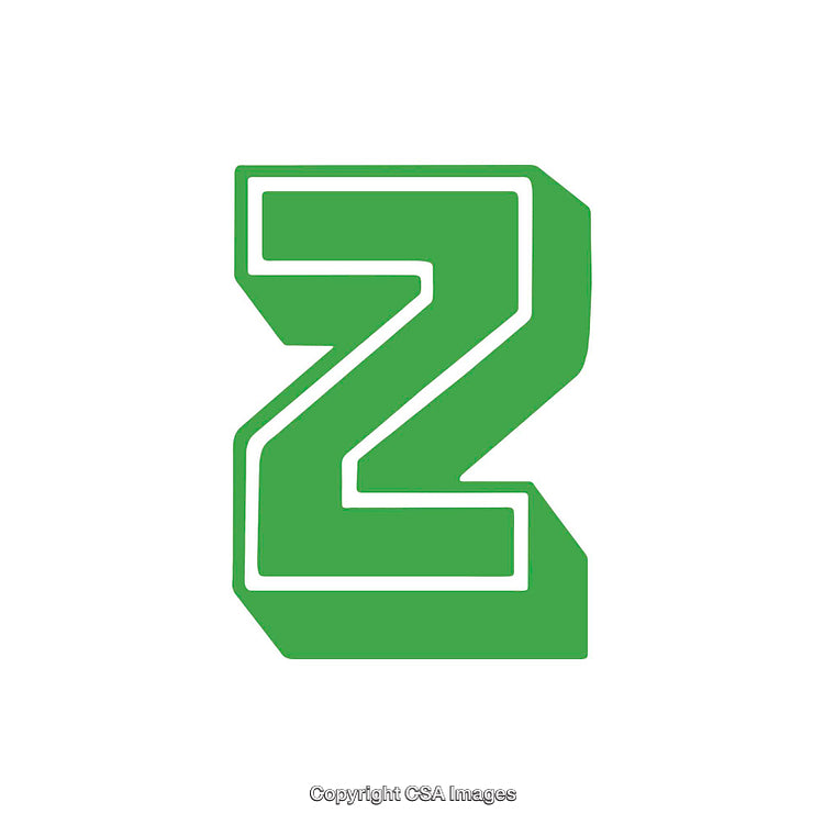 Bold Green Letter Z in Modern Geometric Design