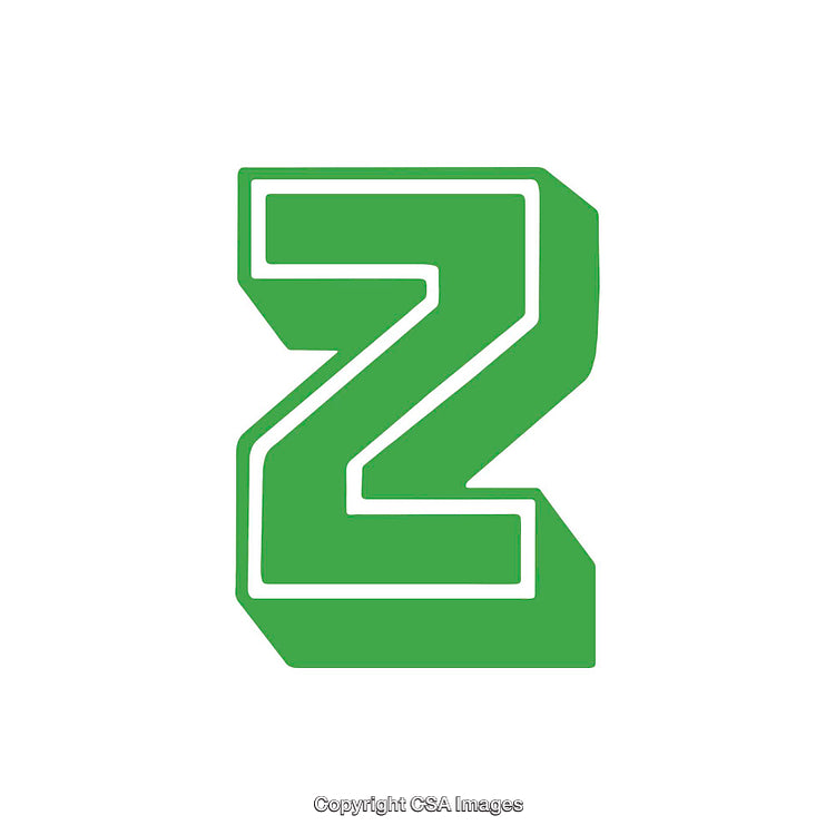Bold Green Letter Z in Modern Geometric Design