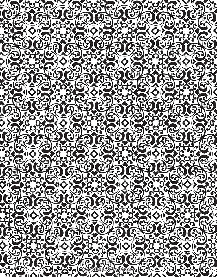 Elegant Black and White Ornamental Pattern for Artistic and Decorative Use