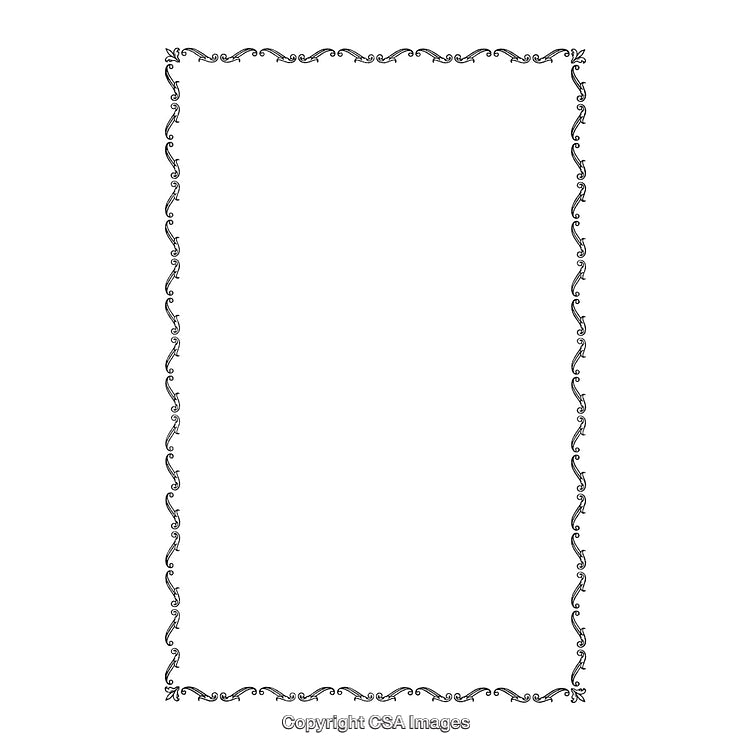 Elegant Decorative Black and White Ornamental Border Design on Blank Background