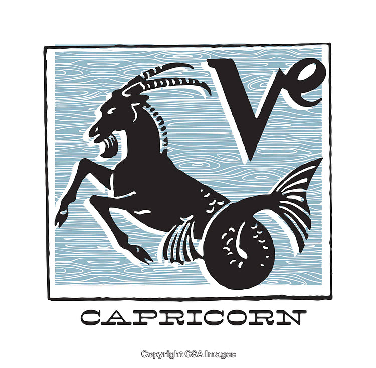 Illustration of Capricorn Zodiac Symbol Featuring Goat-Fish Mythical Creature