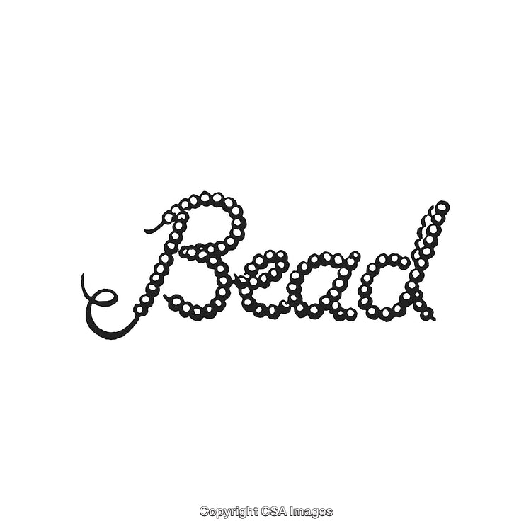 Creative Typography With Beads Forming Word 'Bead' on White Background
