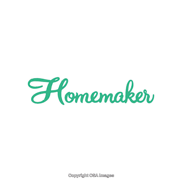 Elegant Green Handwritten Text of The Word Homemaker on White Background
