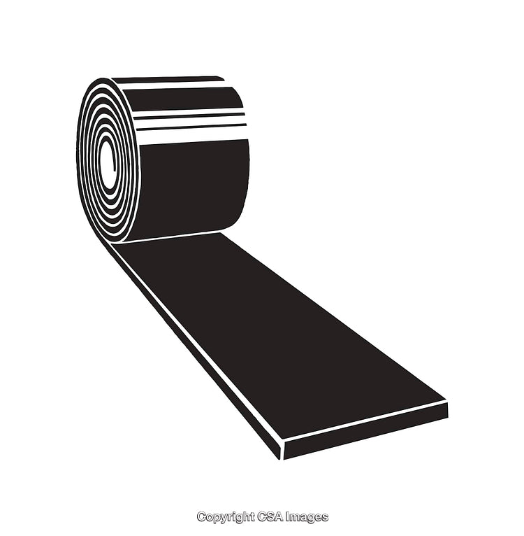 Black and White Line Art of Rolled Tape Illustration