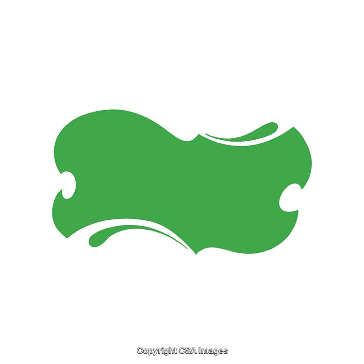 Green Abstract Shape with Smooth Edges on a White Background