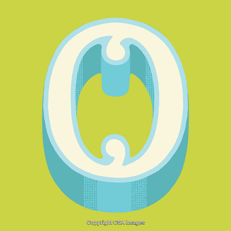 Creative Typography Features a Bold Blue Letter O on Lime Background