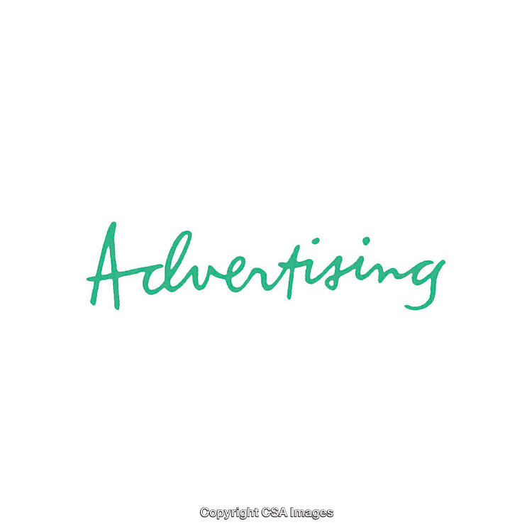 Handwritten Green Advertising Text on White Background