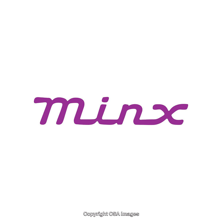 Purple Stylized Minx Text Logo on White Background