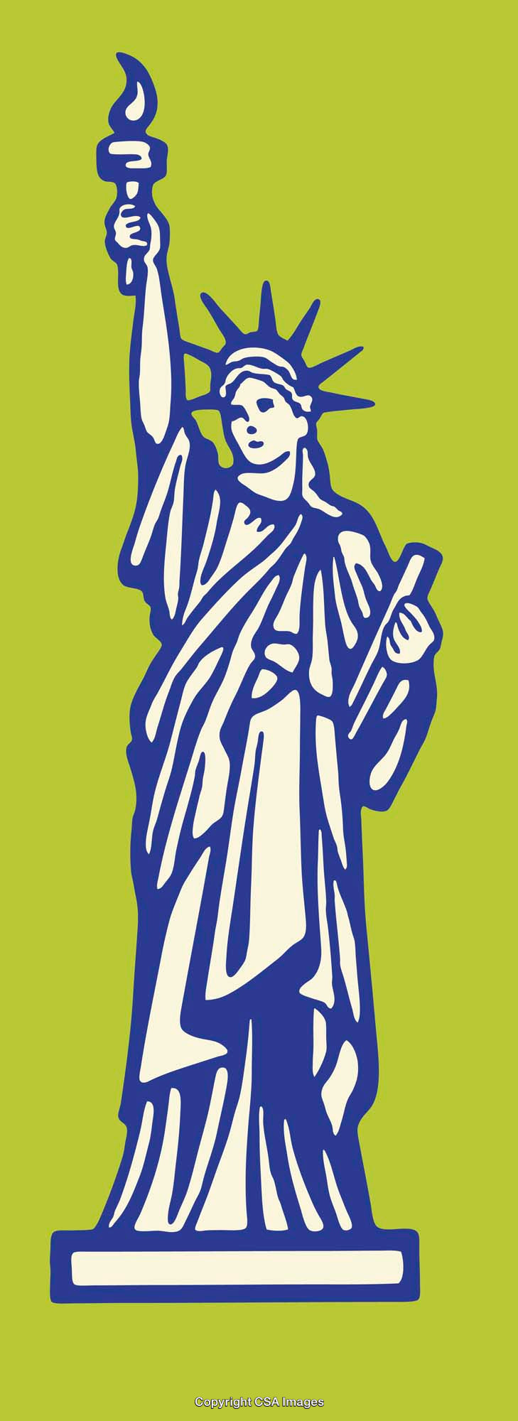 Colorful Artistic Illustration of the Statue of Liberty Silhouette