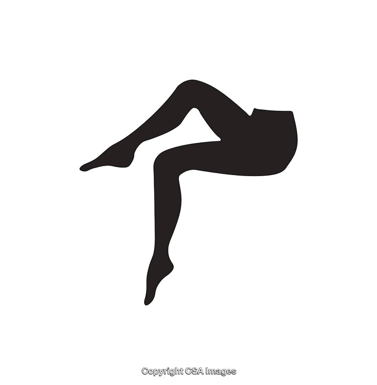Silhouette Icon of Elegantly Crossed Legs in Black and White