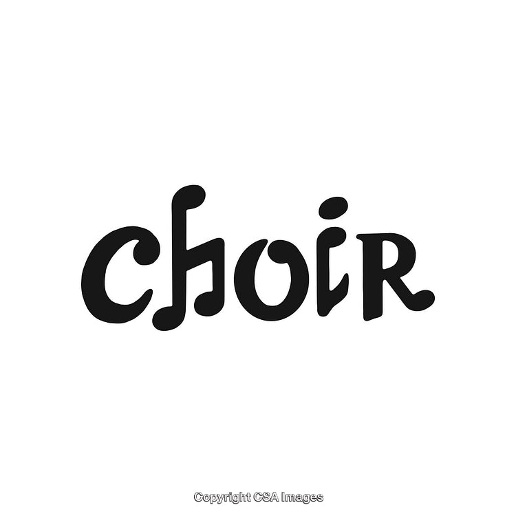 Stylized Choir Typography With Unique Font on Clean White Background
