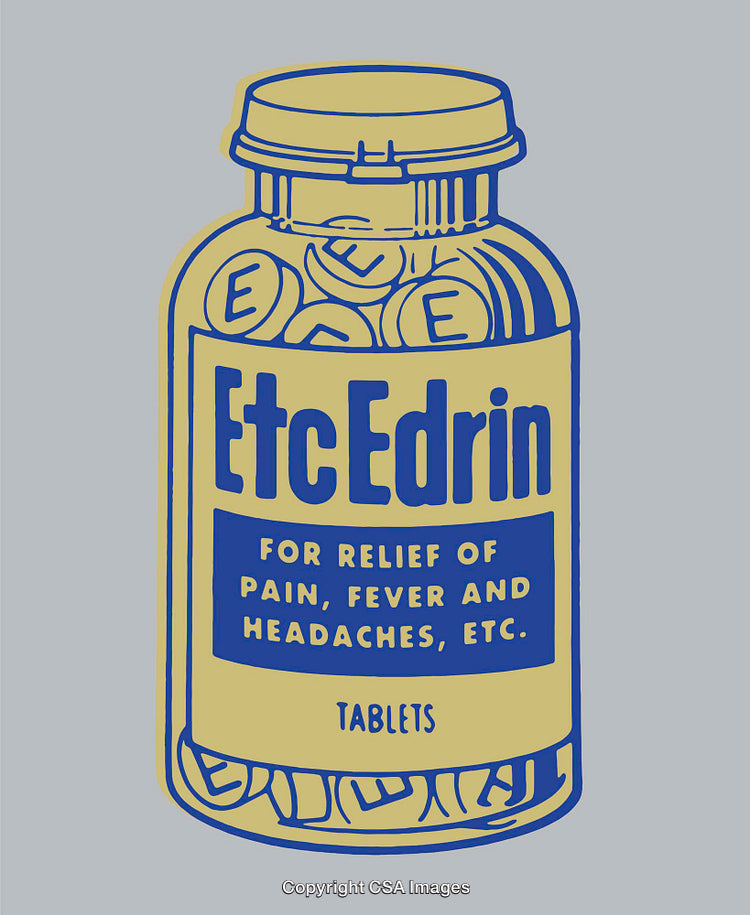 Colorful Line Art Illustration of Medicine Bottle With Engaging Text