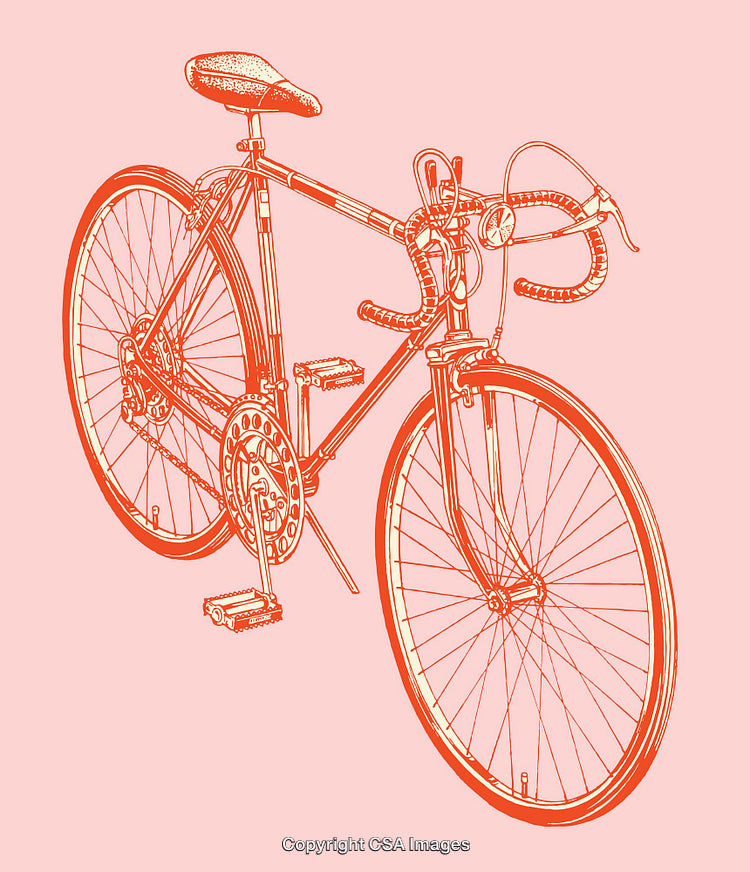 Detailed Line Art Illustration of a Bicycle in Minimalist Style