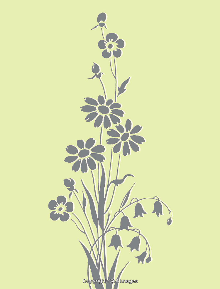 Graceful Floral Line Art Illustration in Subtle Grey Tones
