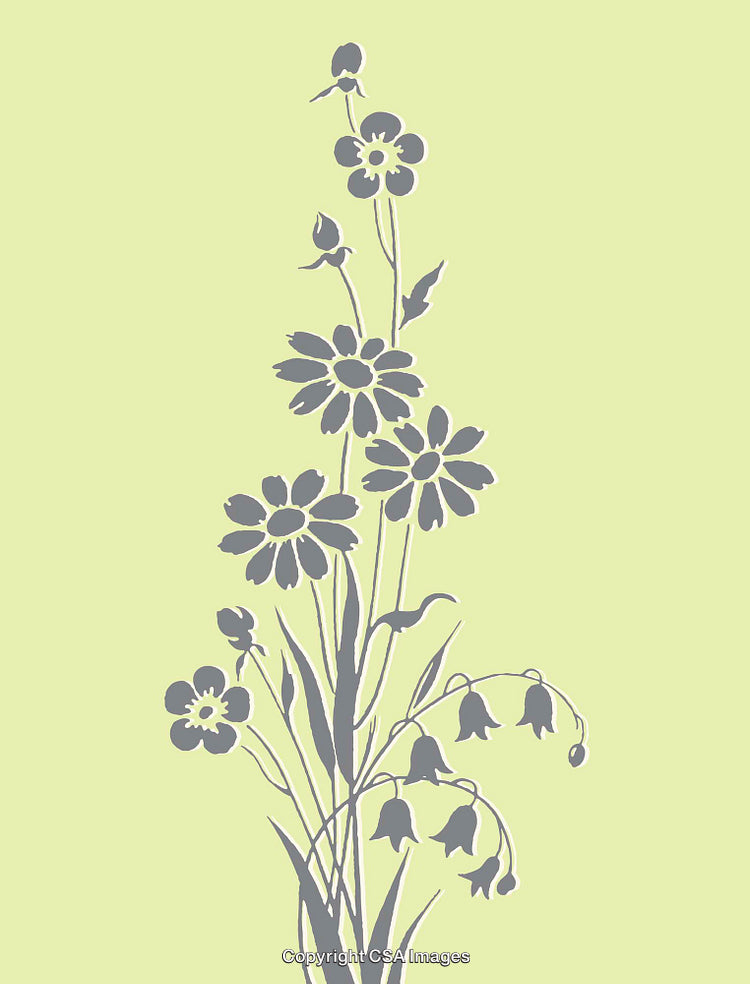 Graceful Floral Line Art Illustration in Subtle Grey Tones