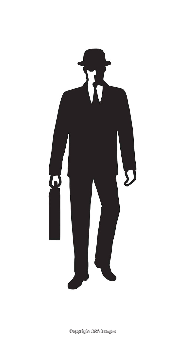 Silhouette of a Formal Businessman Holding a Briefcase