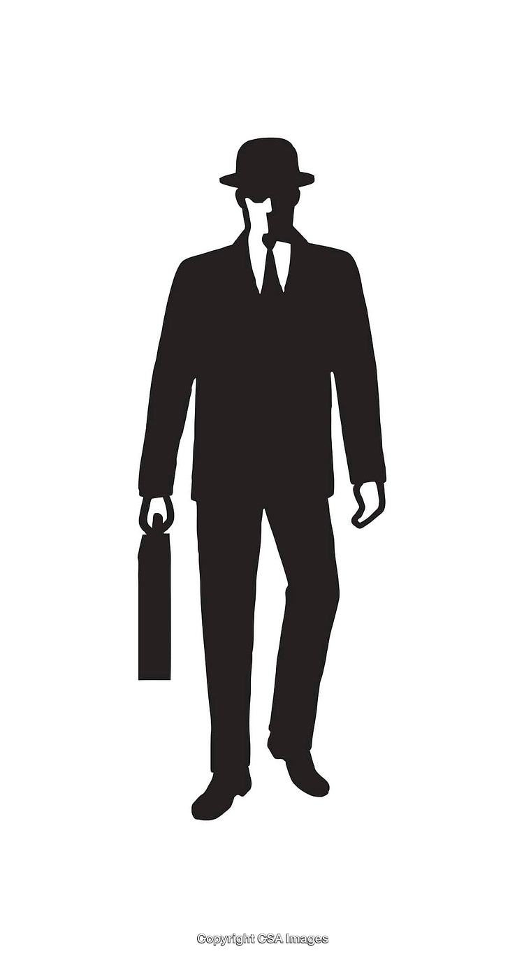 Silhouette of a Formal Businessman Holding a Briefcase