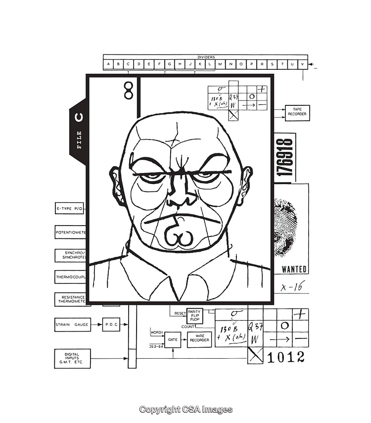 Intricate Black and White Line Art Depicting a Conceptual Design