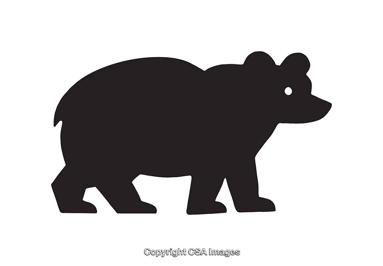 Silhouette Illustration of a Bear in Bold Black and White Design