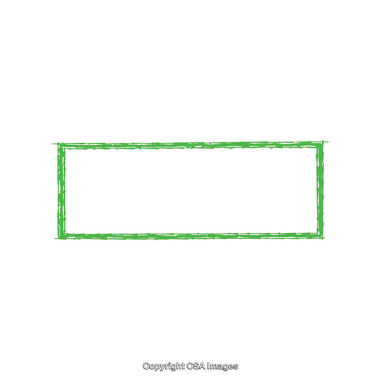 Green Hand-Drawn Rectangular Border on a White Background