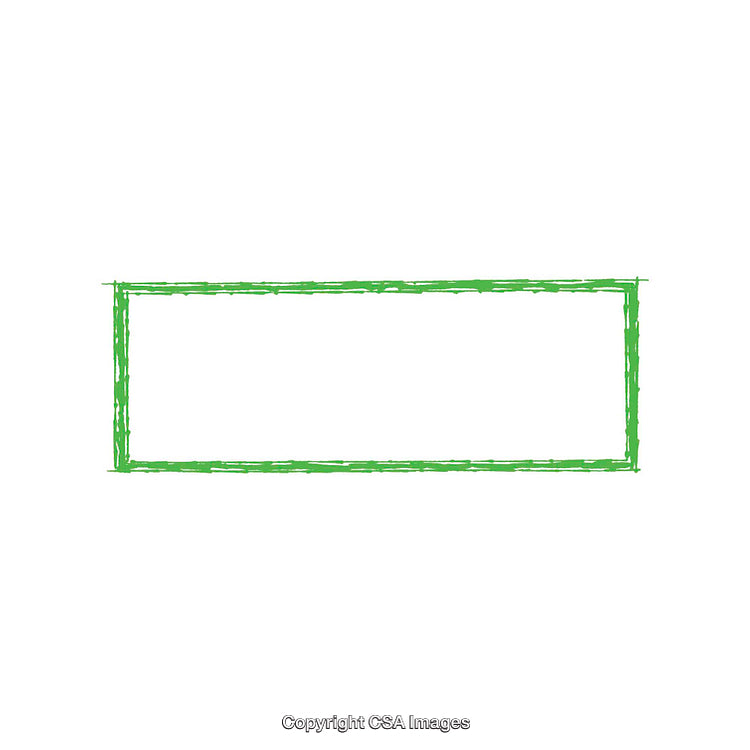 Green Hand-Drawn Rectangular Border on a White Background