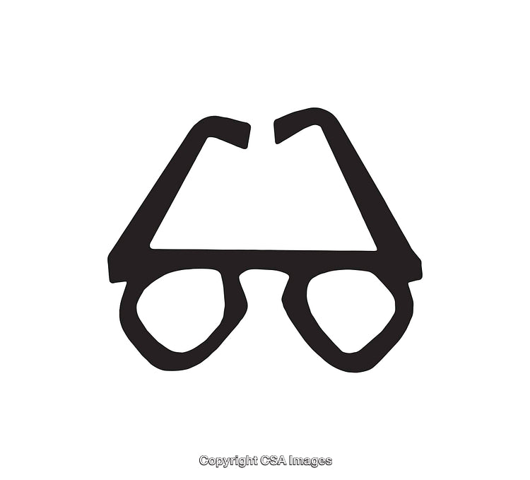 Minimalist Black and White Icon of Glasses Silhouette