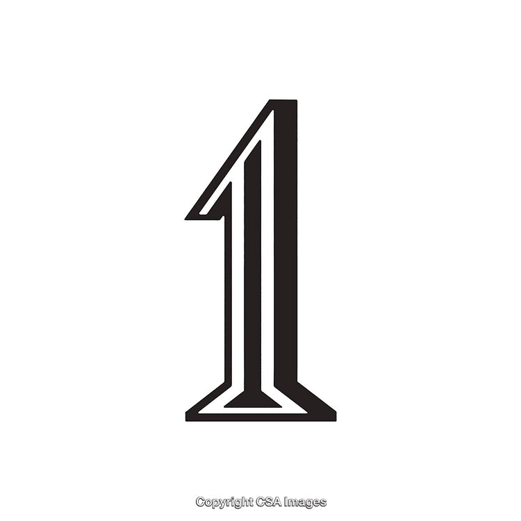 Elegant Black Numeric One Design on White Background