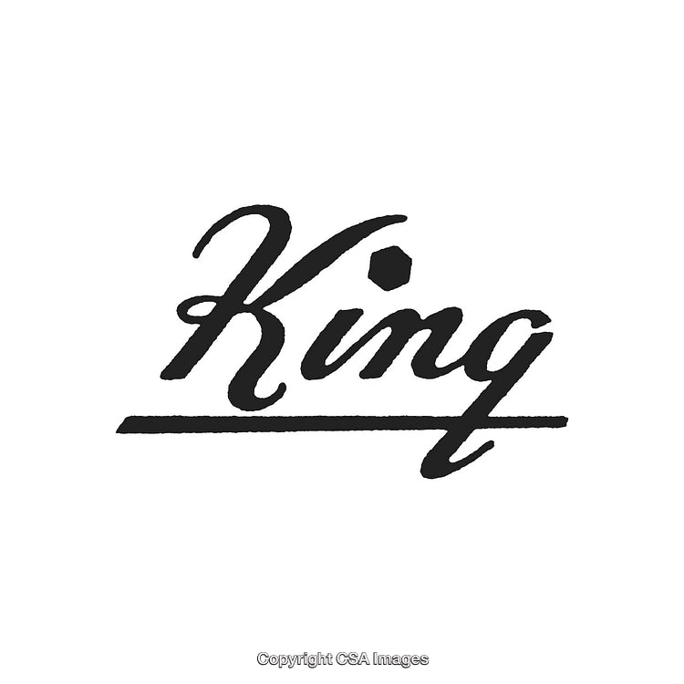 Elegant Calligraphy of the Word King with Stylish Design Elements
