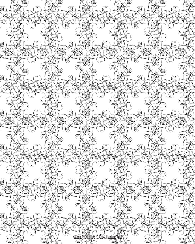 Intricate Black And White Geometric Pattern Background with Interwoven Details