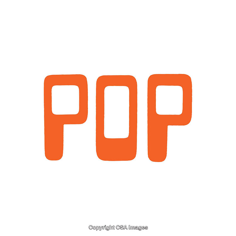 Bold Orange 'POP' Text On Minimal White Background