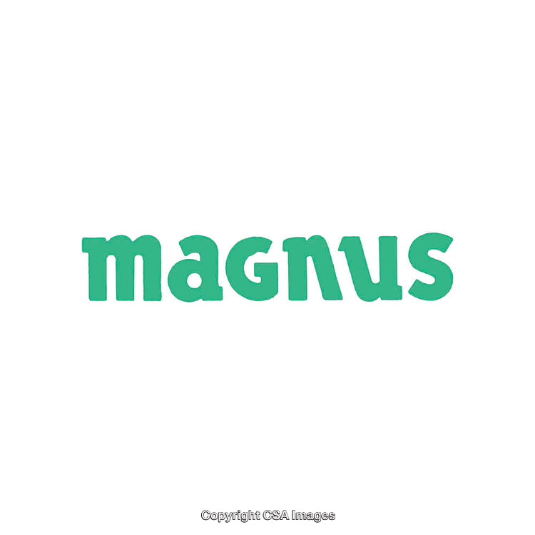 Bold Green Text Displaying Magnus On a White Background
