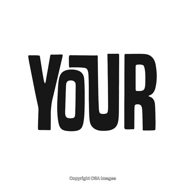 Creative Black Typography Design of the Word 'Your' on White Background