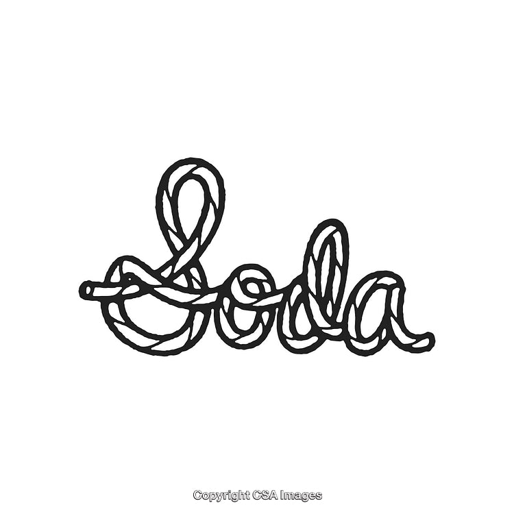 Intricate Rope Artwork Crafting the Word "Lola" in Black and White
