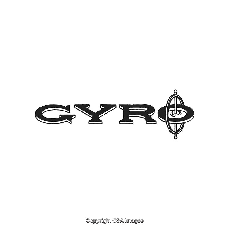 Black and White Gyro Logo Design Featuring a Minimalist Style and Modern Aesthetics