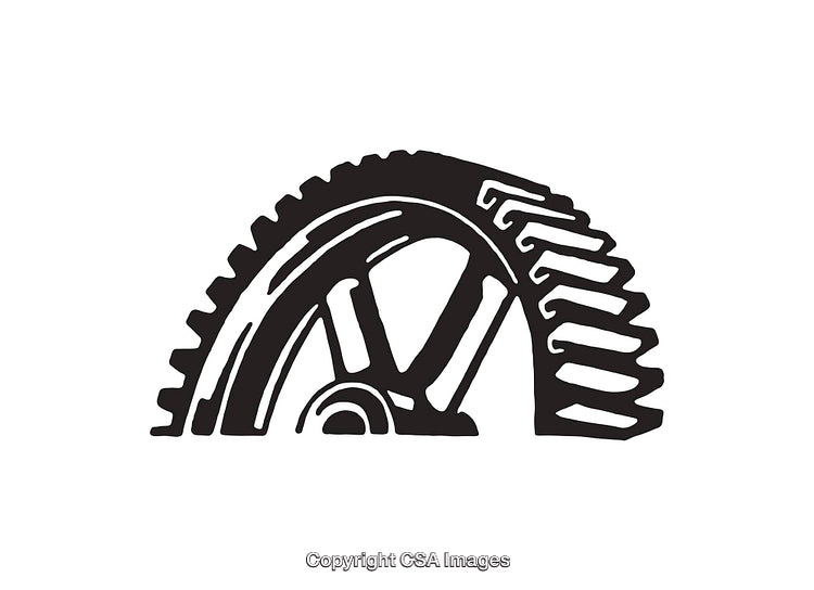 Illustration of a Detailed Gearwheel with Bold Black and White Style
